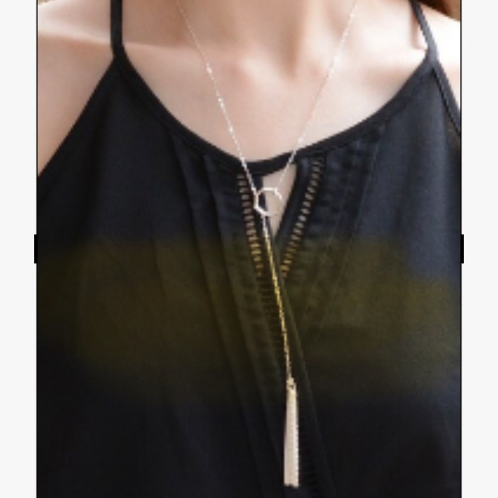 Lariat 925 Italy Sterling Silver Tassel Necklace